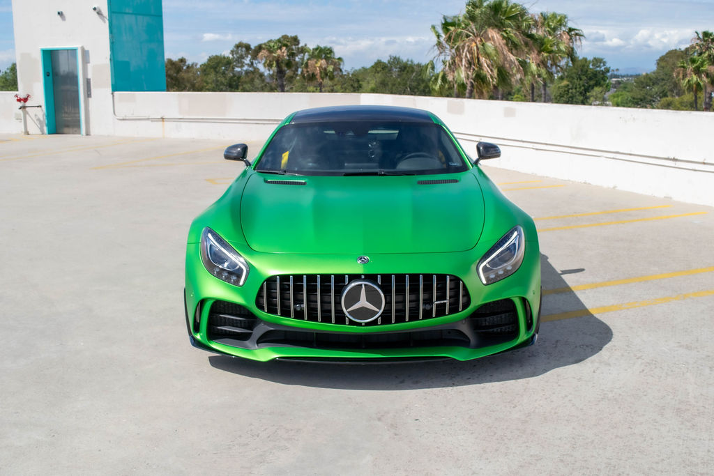 Green Mercedes-Benz AMG GT R, 2 seat Supercar