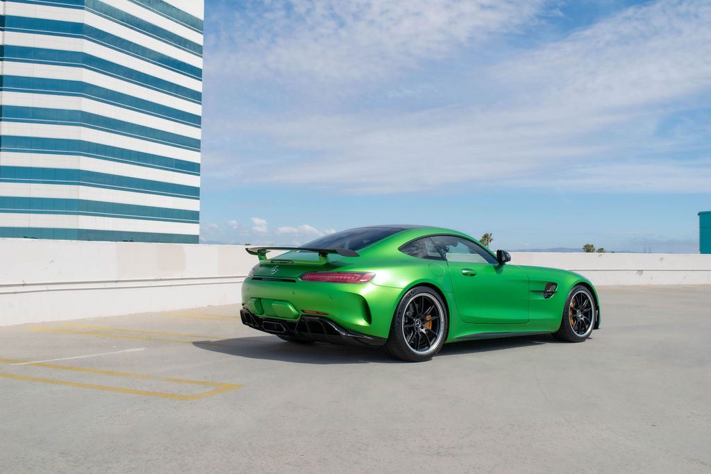 Green Mercedes-Benz AMG GT R, RWD 2 seat rental