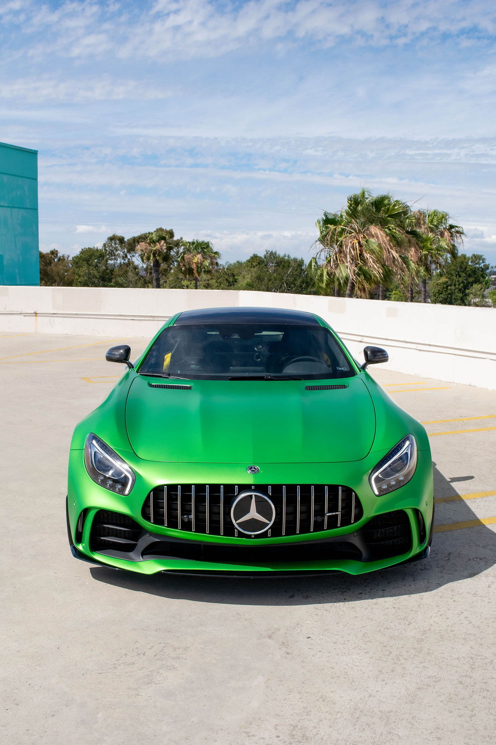 Green Mercedes-Benz AMG GT R, Supercar rental, Black interior