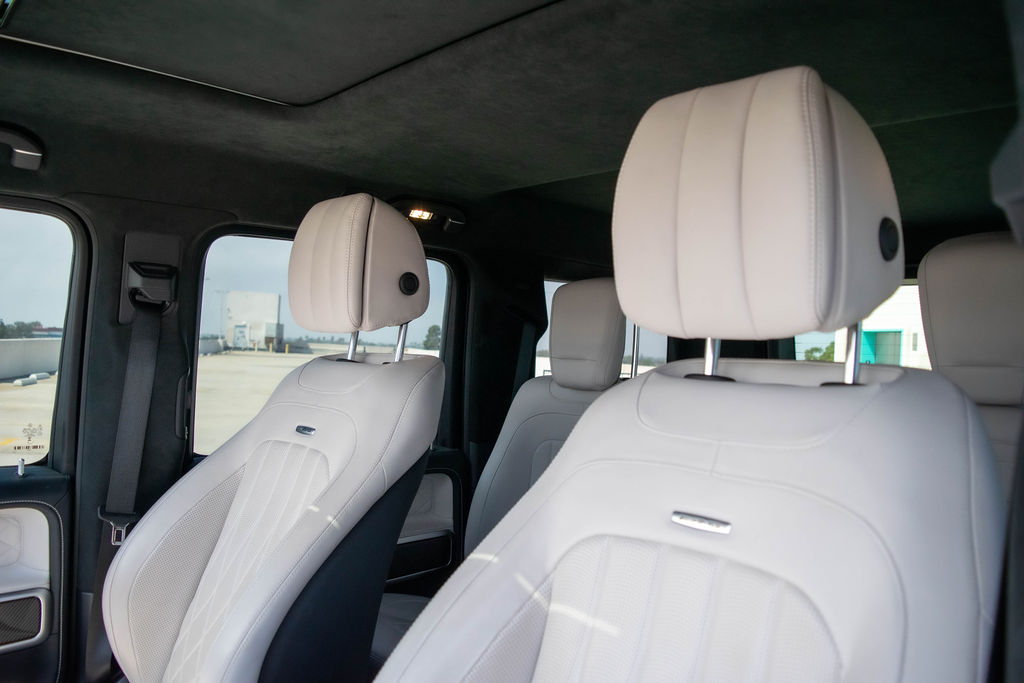 Blue Mercedes-Benz G-Wagon AMG G63 exotic car rental in Orange County