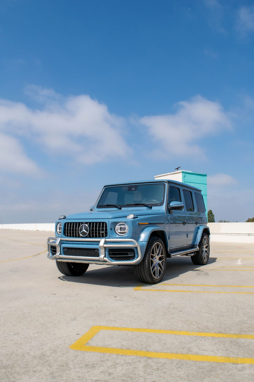 Blue Mercedes-Benz G-Wagon AMG G63 4WD 5 seat luxury SUV