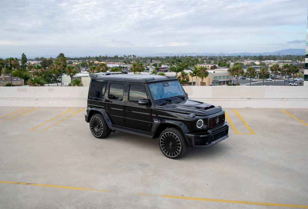 Black Mercedes-Benz G-Wagon Brabus 700 4WD luxury SUV rental in Orange County