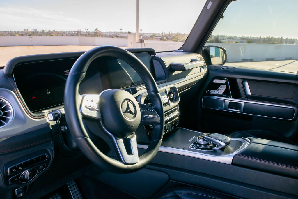 Grey Mercedes-Benz G-Wagon G550 luxury SUV available across Orange County