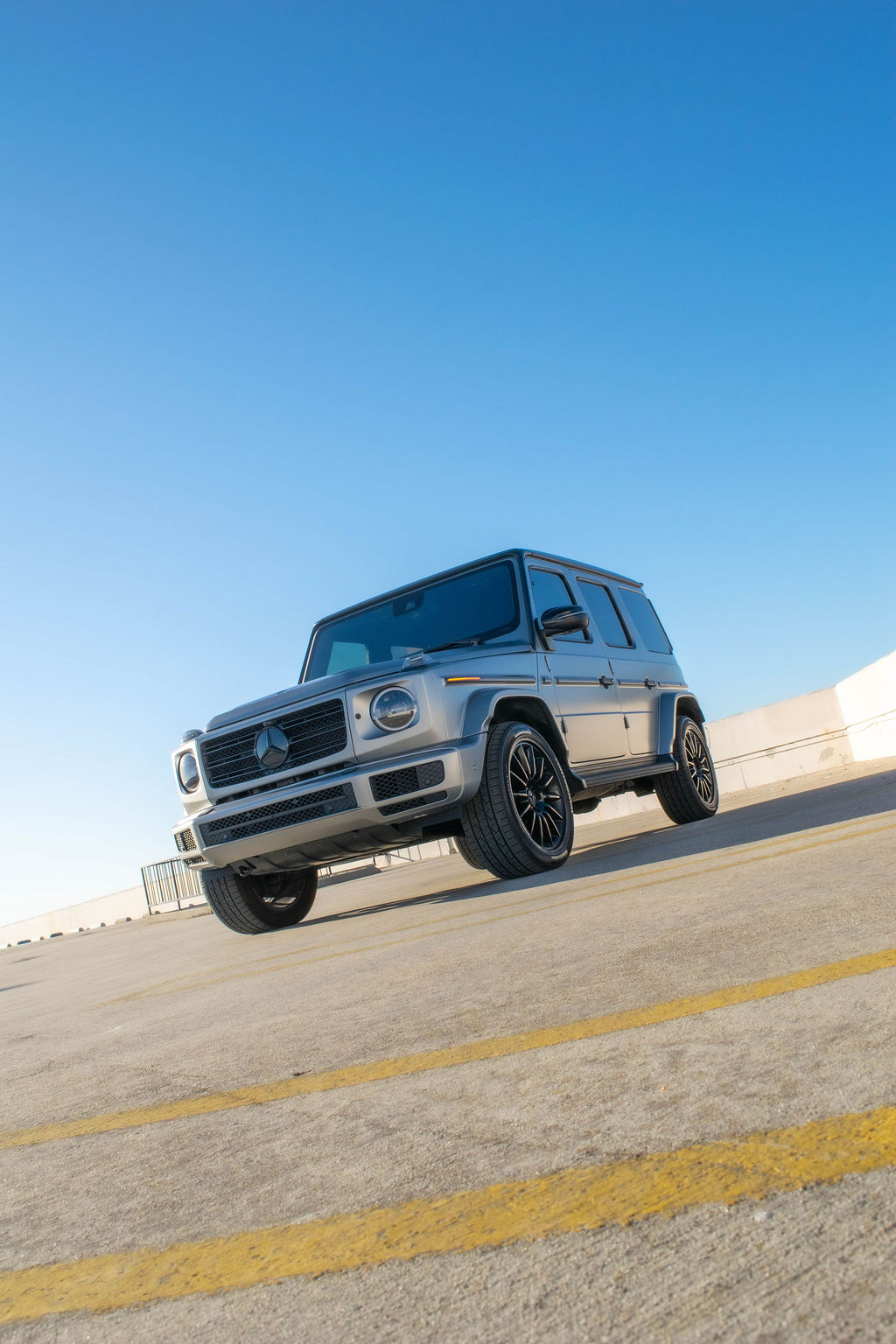 Grey Mercedes-Benz G-Wagon G550 Black interior, luxury SUV rental in Orange County