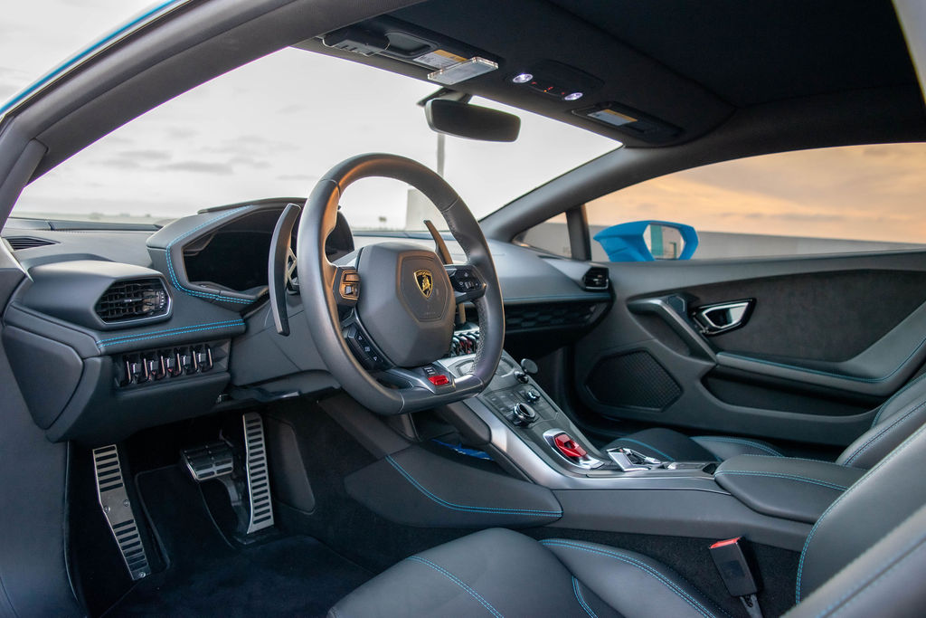 Pink Lamborghini Huracan AWD supercar available in Orange County