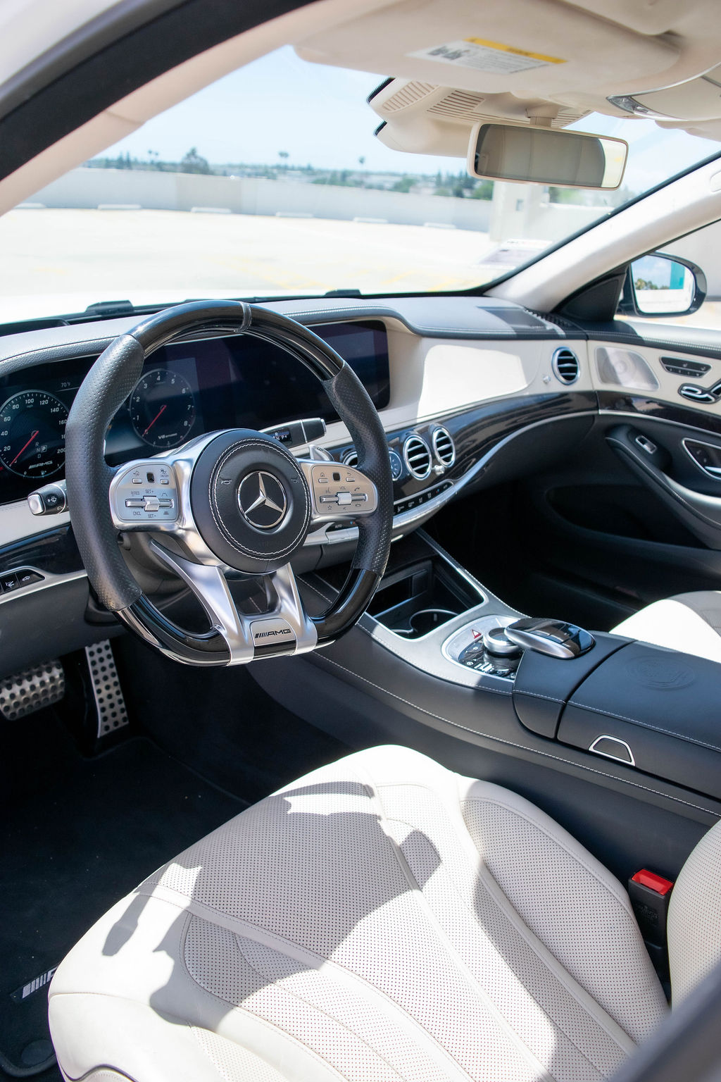 White Mercedes-Benz S-Class AMG S63, Luxury Sedan available in Orange County