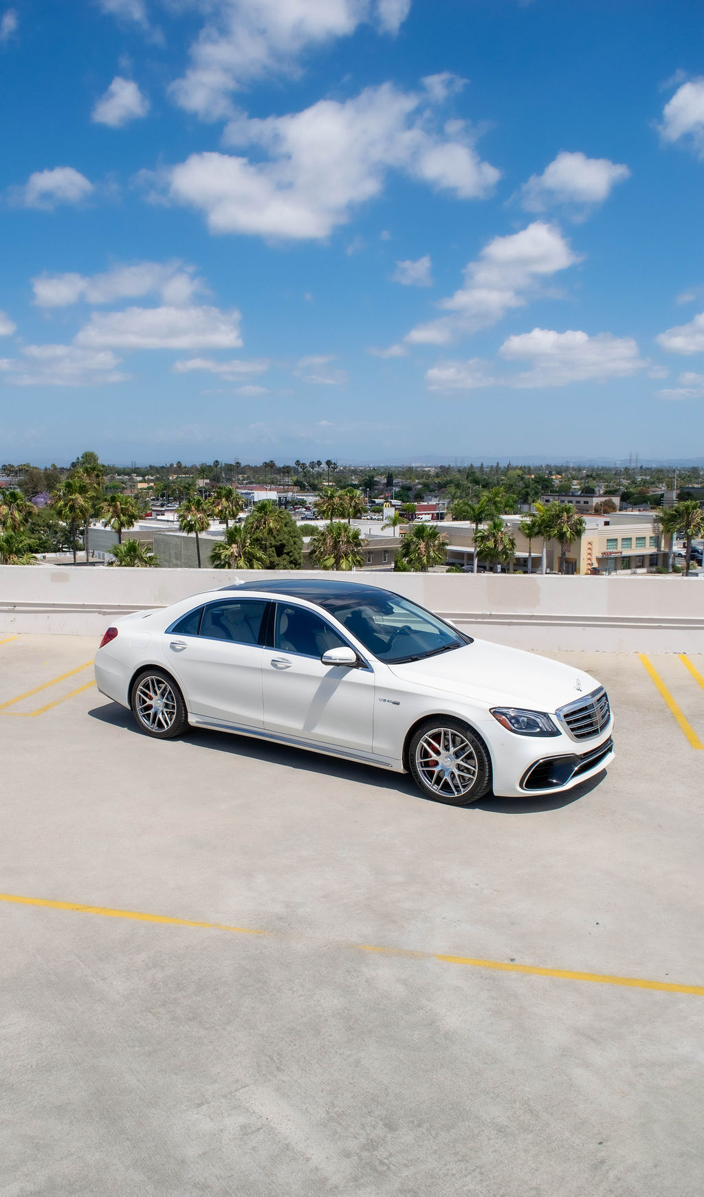 White Mercedes-Benz S-Class AMG S63, Orange County exotic rental