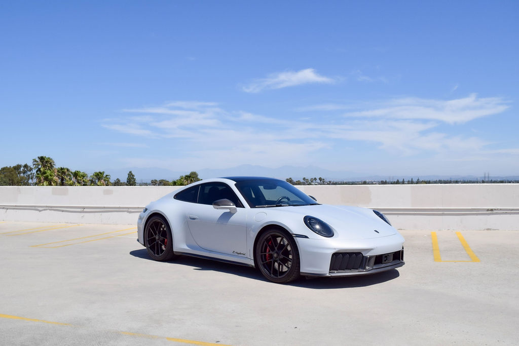 Grey Porsche 911 Carrera GTS rental in Westlake Village, Black interior