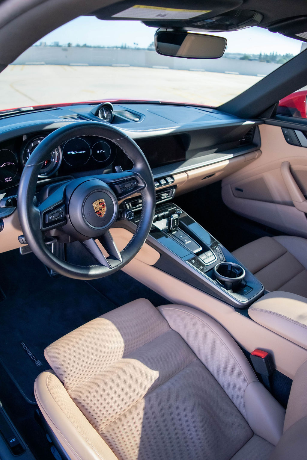 Red Porsche 911 Carrera, rental in Orange County
