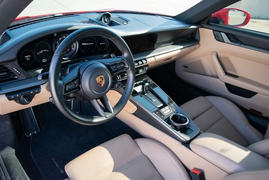 Red Porsche 911 Carrera, Black interior, Orange County rental