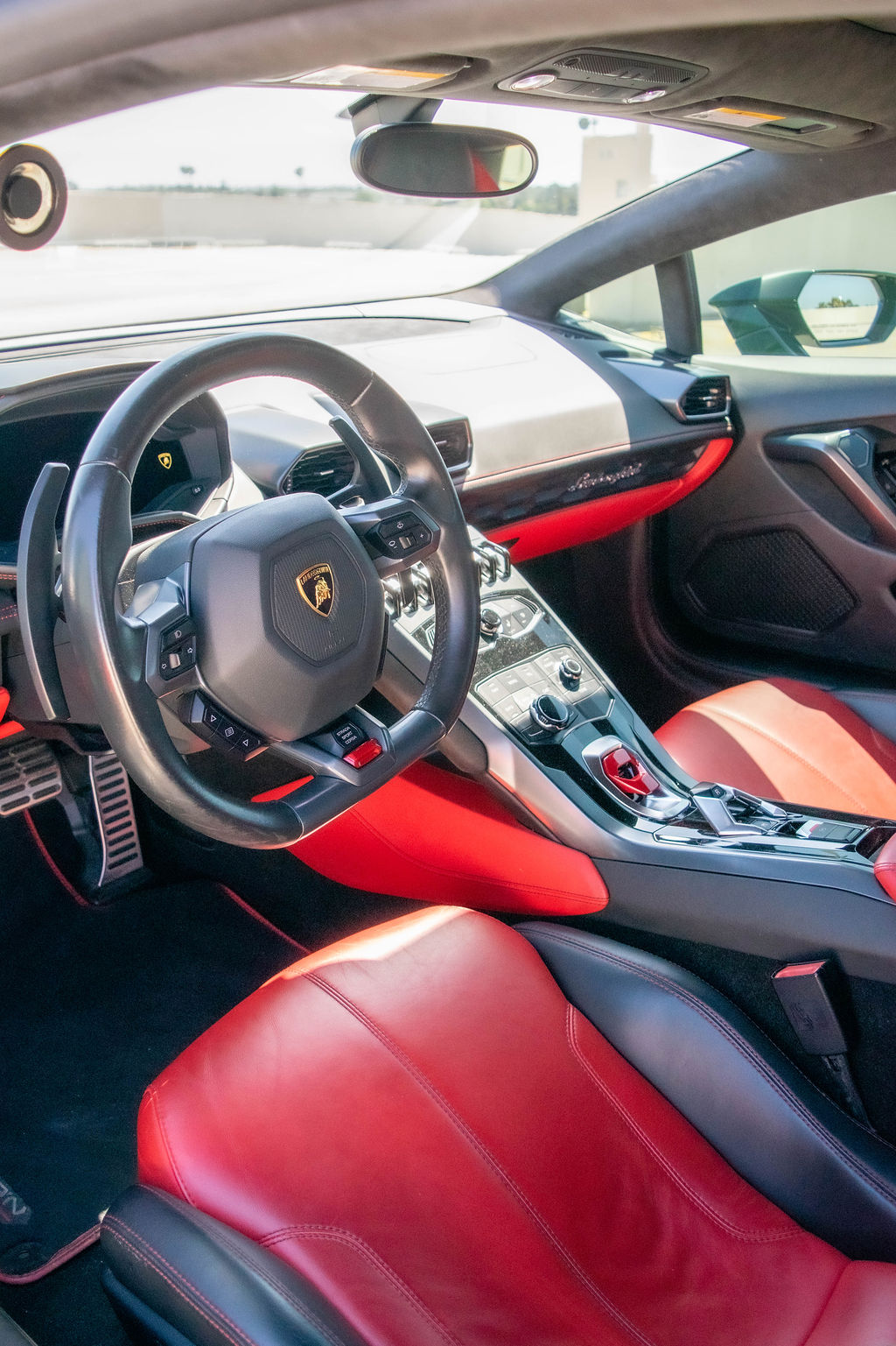 Green Lamborghini Huracan 2 seat supercar available in Orange County