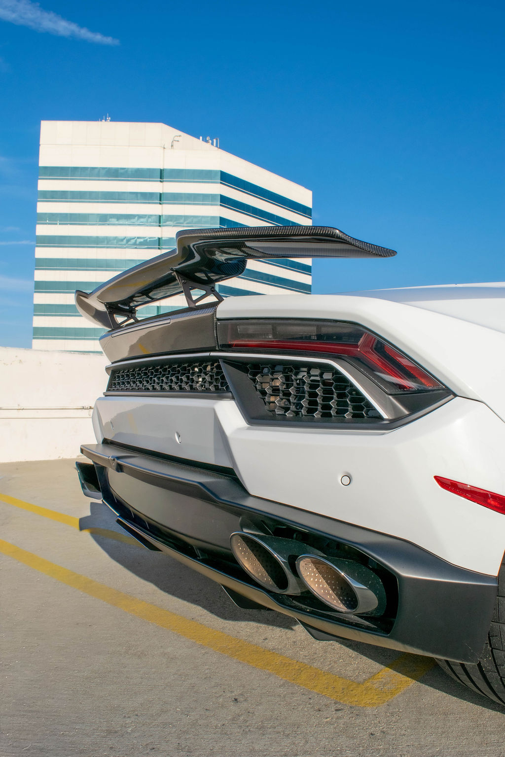 White Lamborghini Huracan Spyder 2 door supercar