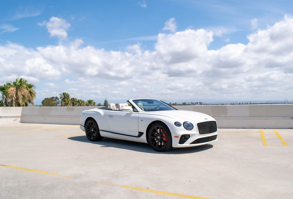 White Bentley Continental GTC First Edition for rent in Orange County