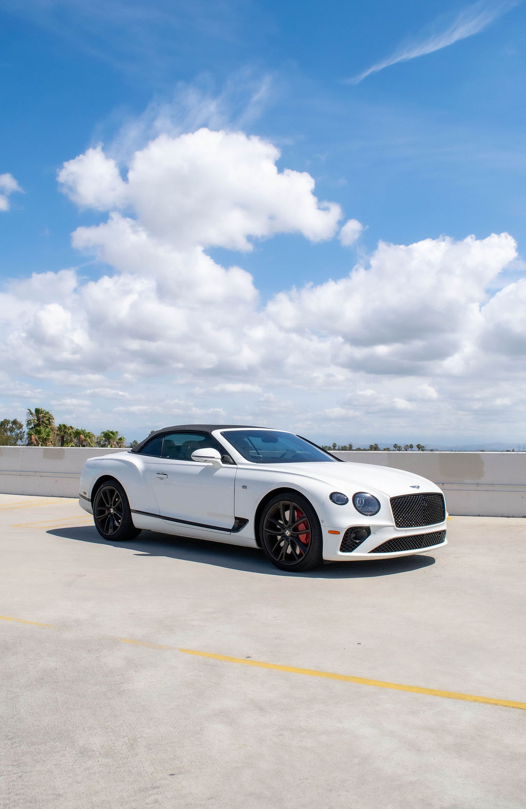 White Bentley Continental GTC First Edition, White interior, exotic car rental in Orange County
