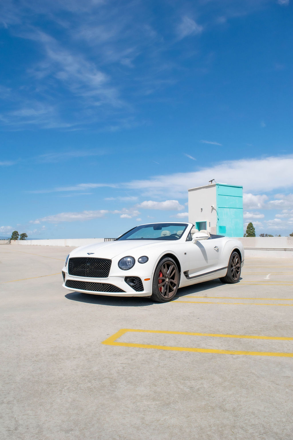 White Bentley Continental GTC First Edition convertible, White interior, rental in Orange County, CA