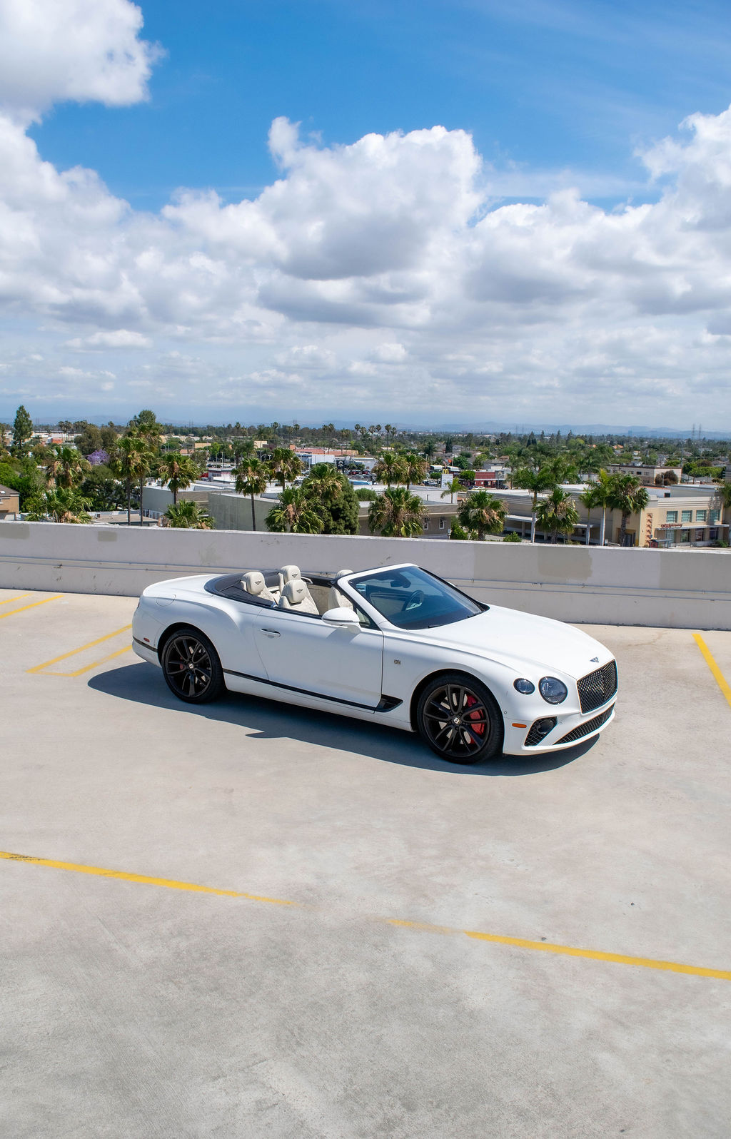 White Bentley Continental GTC First Edition, a 2 door luxury sedan for hire in Orange County