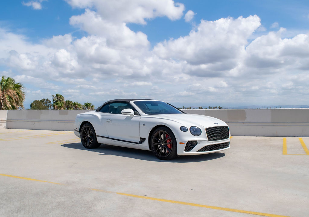 Bentley Continental GTC First Edition in White over White, luxury sedan rental in Orange County