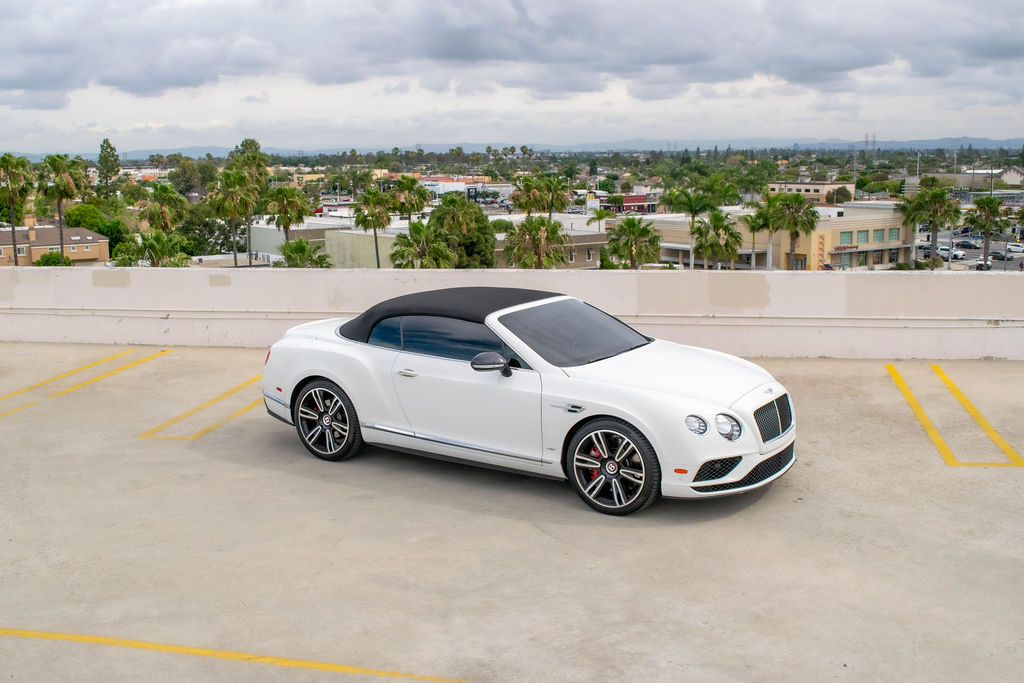 White Bentley Continental GTC, a 2 door luxury sedan for hire in Orange County