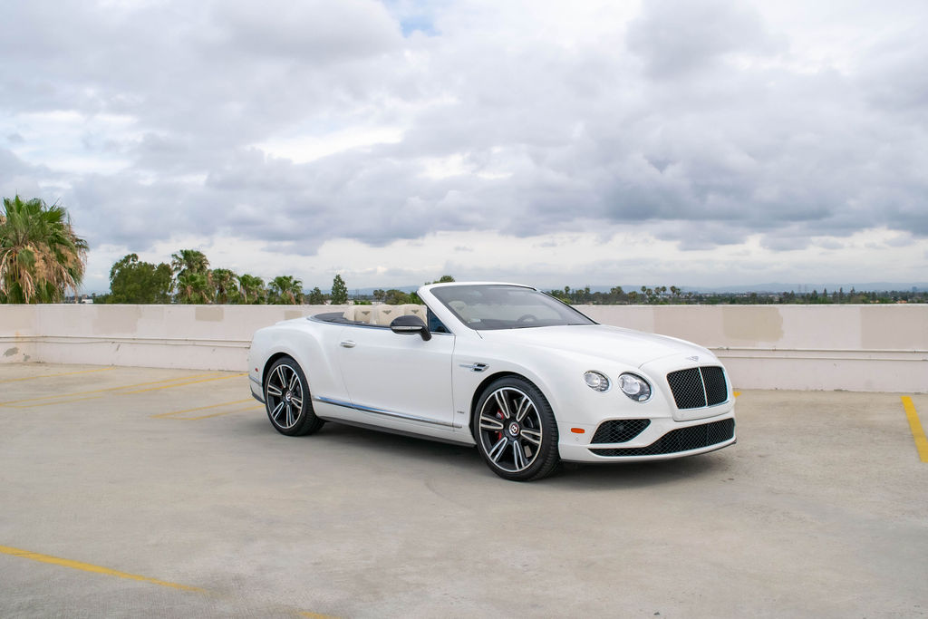 Bentley Continental GTC luxury sedan in White for Orange County rentals