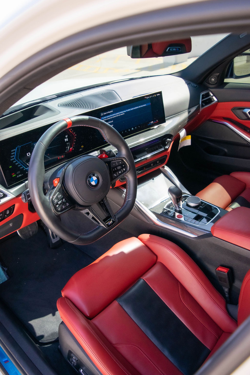 White BMW M3 Competition sports car available to rent across Orange County, CA