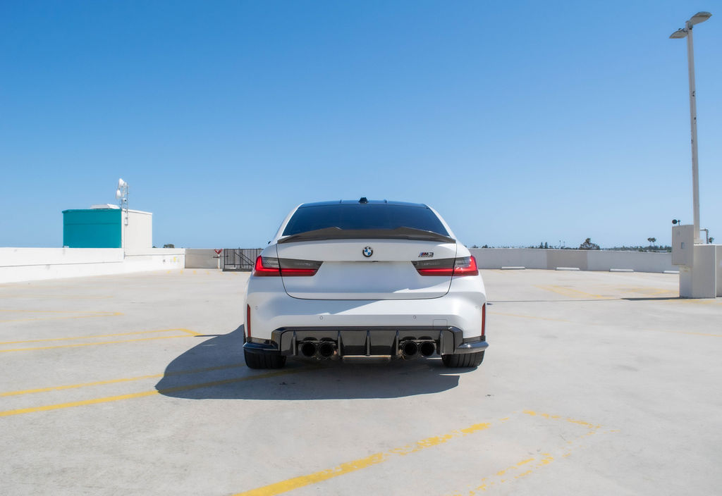 BMW M3 Competition sports car in White, available for rental in Orange County, CA