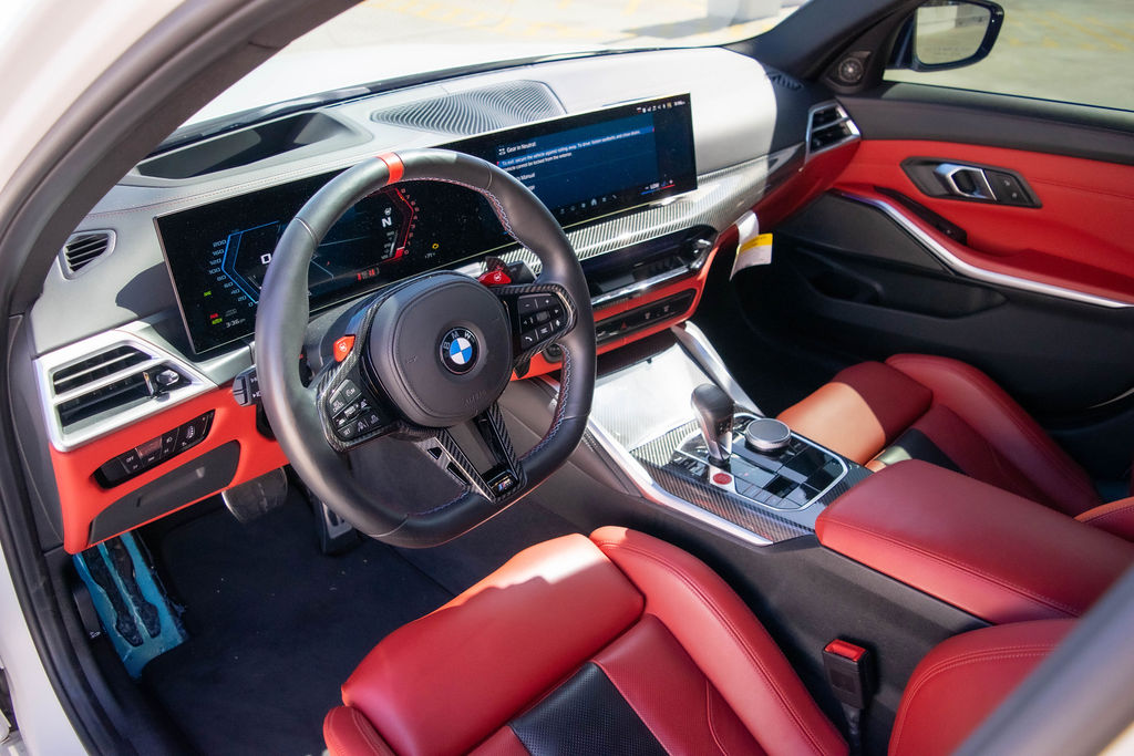 White BMW M3 Competition, a 4 door sports car for hire in Orange County
