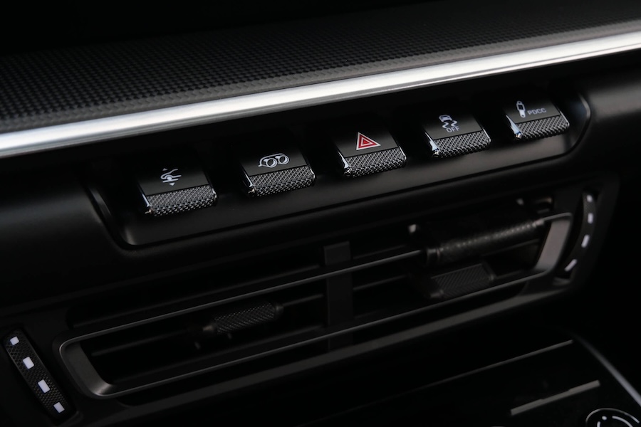 Black Porsche 911 Turbo S interior vents, Sports Car available in Southern California