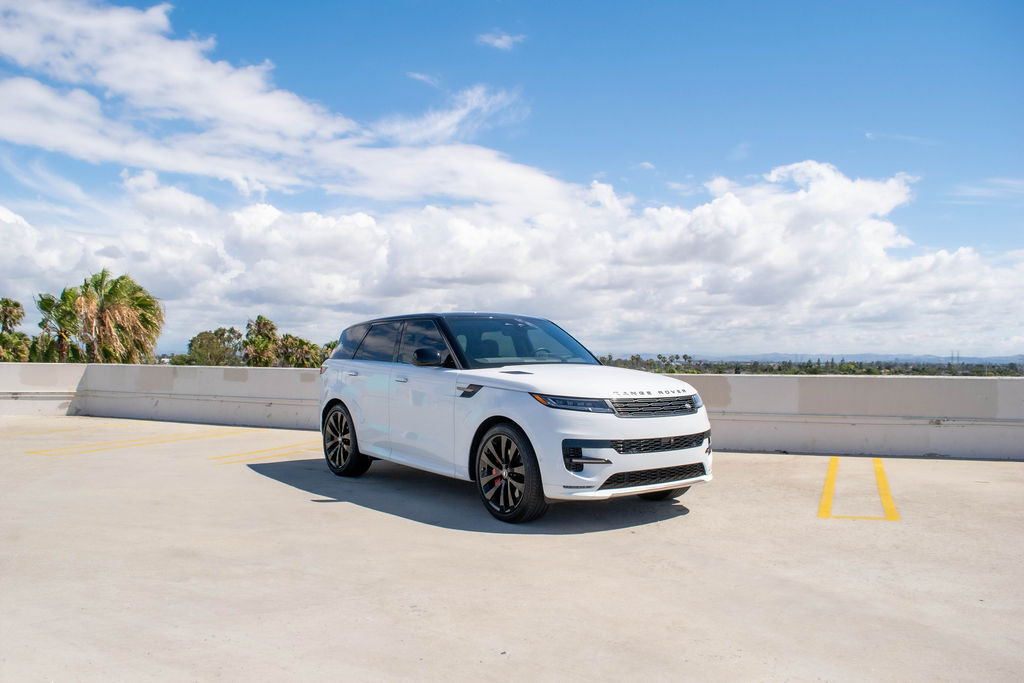 White Range Rover Sport rental in Orange County, Black interior