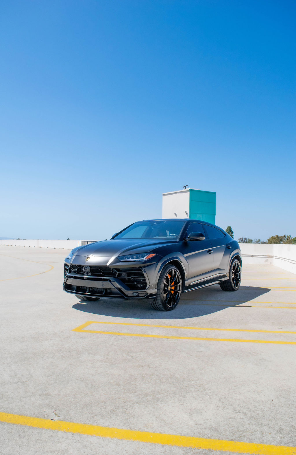 Black Lamborghini Urus exotic car rental in Orange County