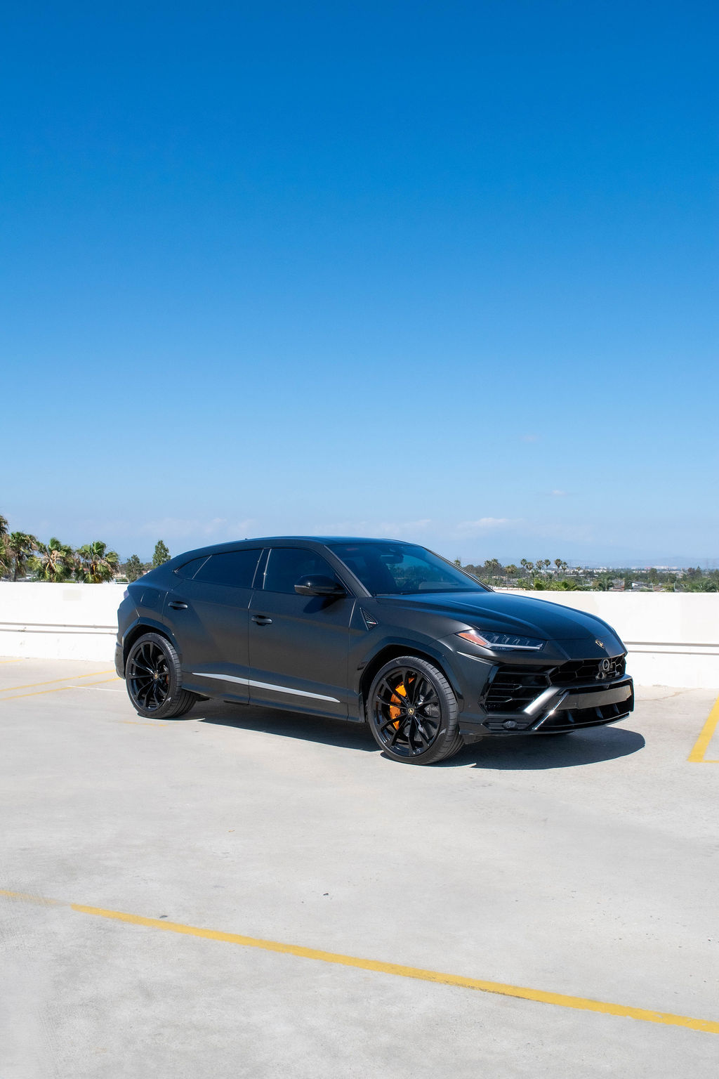 Black Lamborghini Urus Orange interior, luxury SUV rental in Orange County