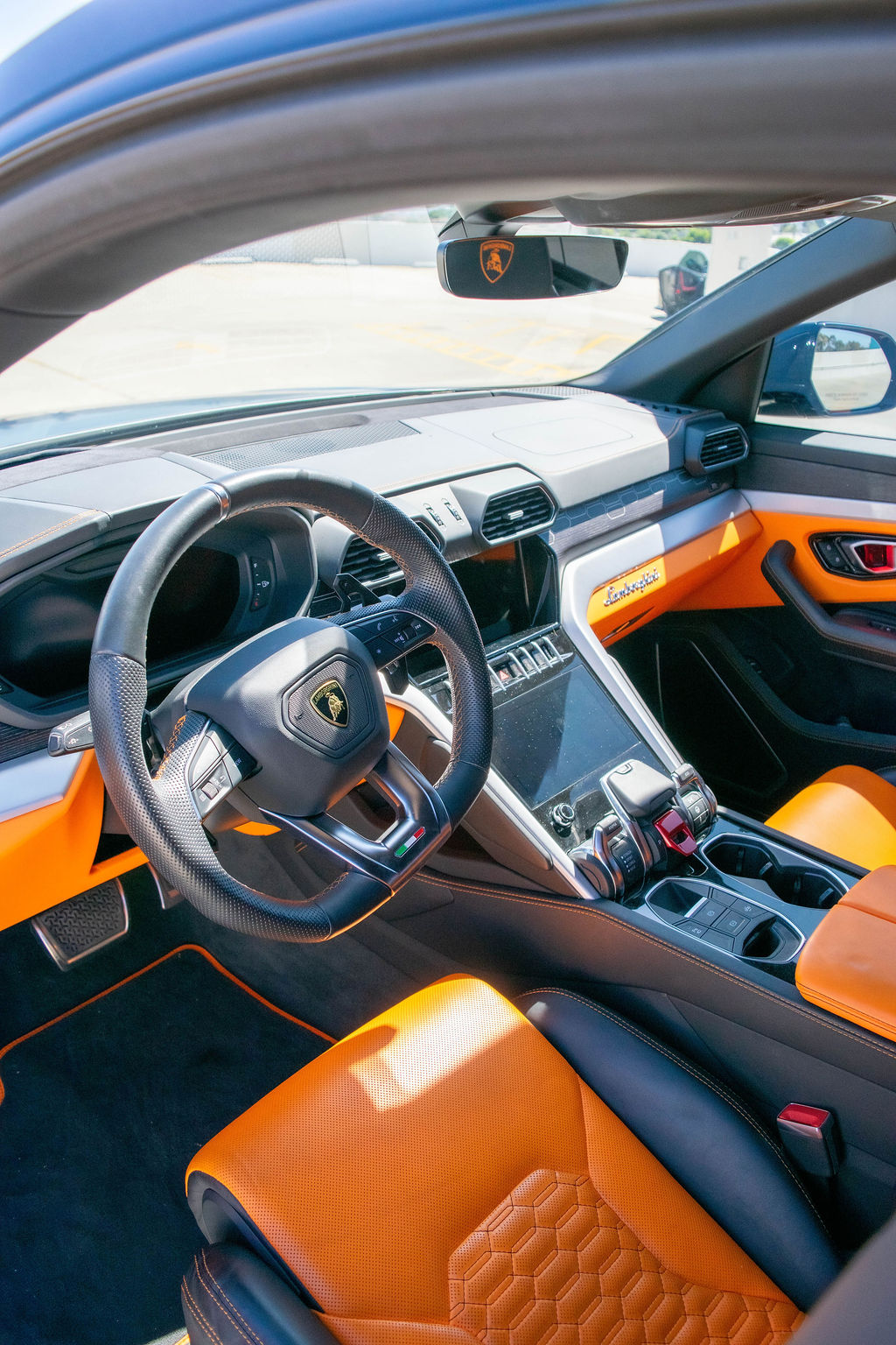 Black Lamborghini Urus luxury SUV for hire in Orange County