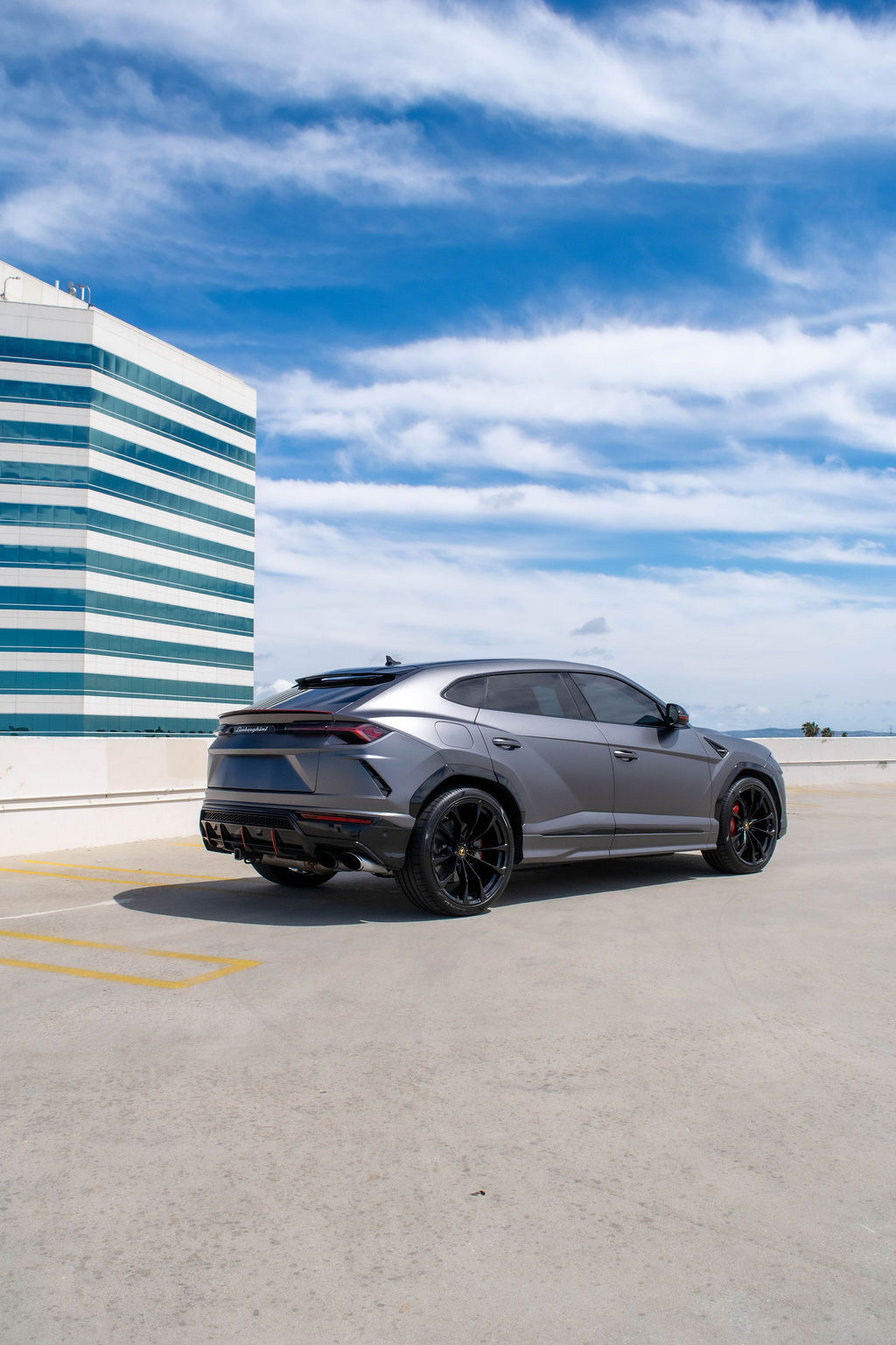 Grey Lamborghini Urus luxury SUV for hire in Orange County