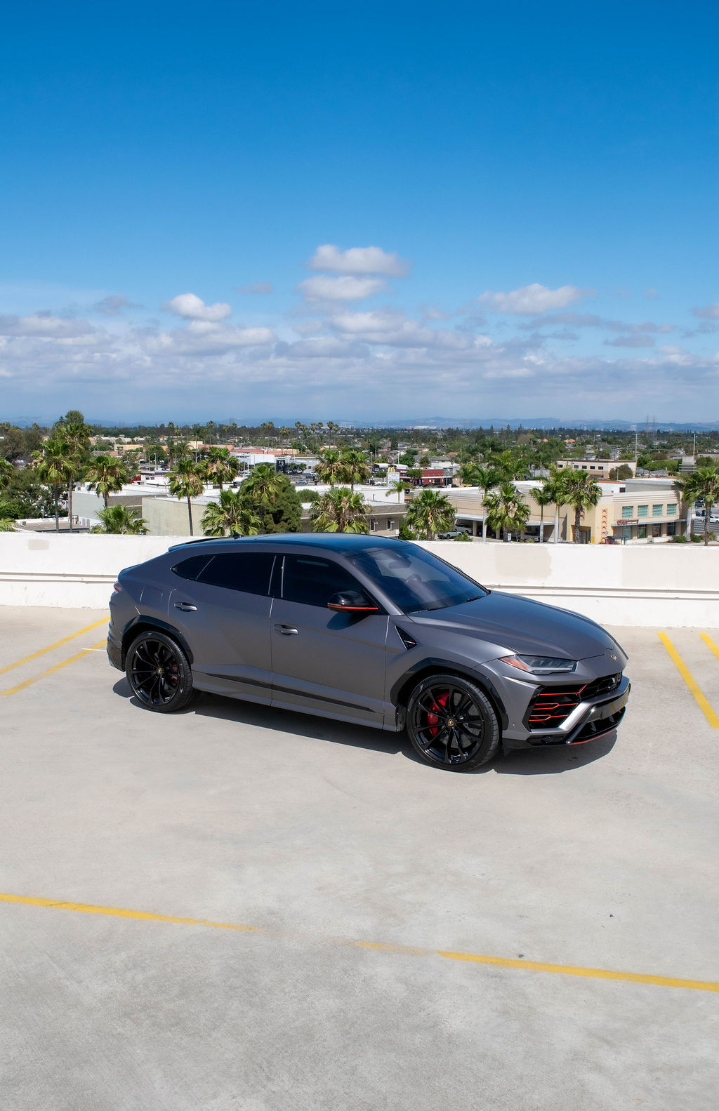 Grey Lamborghini Urus AWD luxury SUV available in Orange County