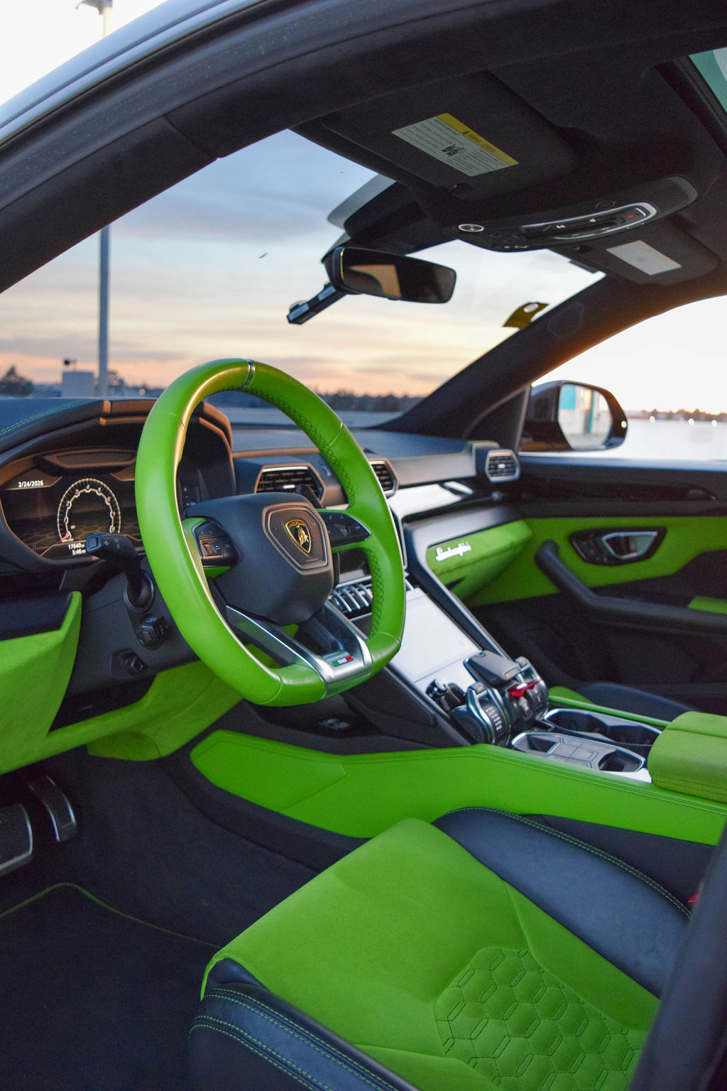 Satin Black Lamborghini Urus Mansory 5 seat luxury SUV available in Orange County