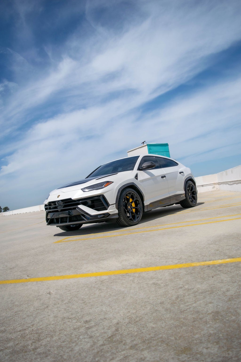 White Lamborghini Urus Performante AWD luxury SUV with Black and White interior