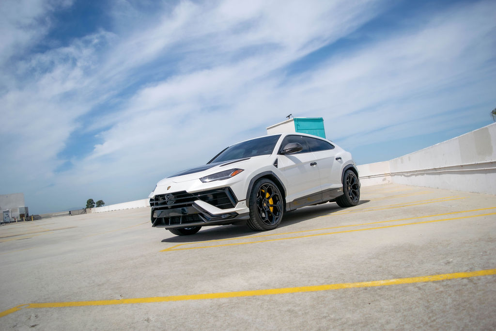 White Lamborghini Urus Performante AWD 5 seat luxury SUV