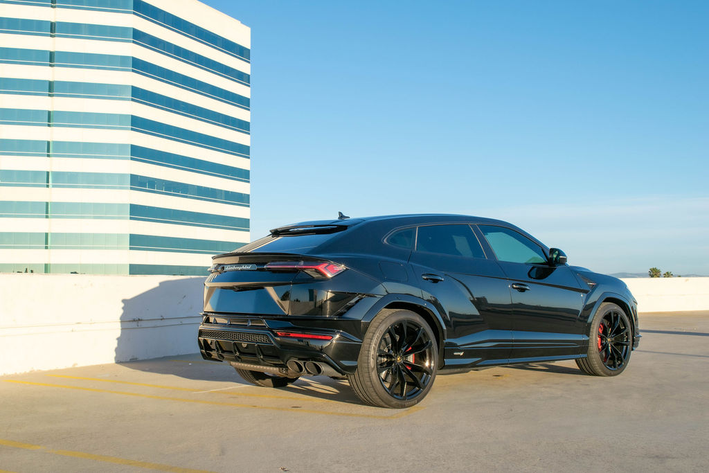 Black Lamborghini Urus S exotic car rental in Orange County