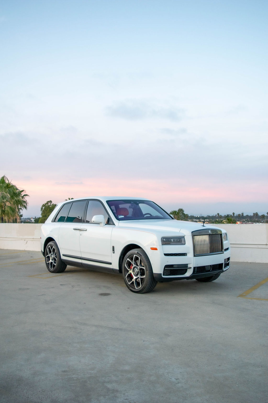 White Rolls Royce Cullinan Black Badge, Orange County exotic rental