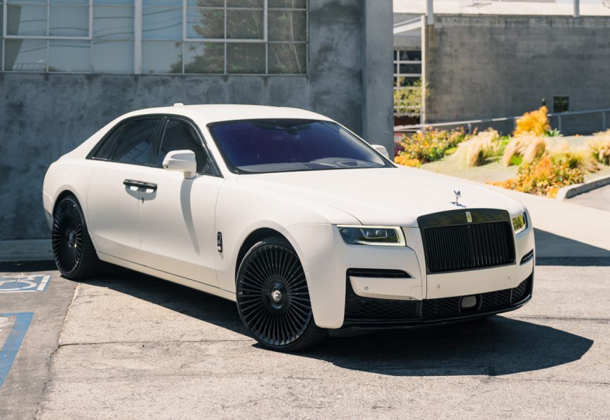 White Rolls Royce Ghost rental in Southern California, Black and Red interior