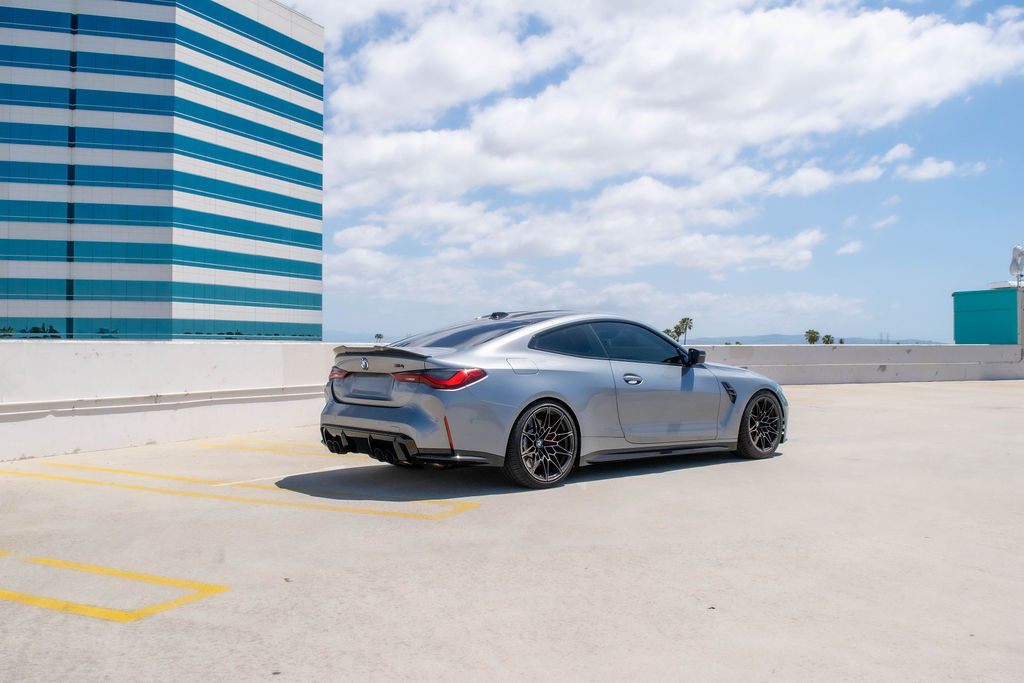 Grey BMW M4 Competition, 4 seats and 2 doors, rental in Orange County