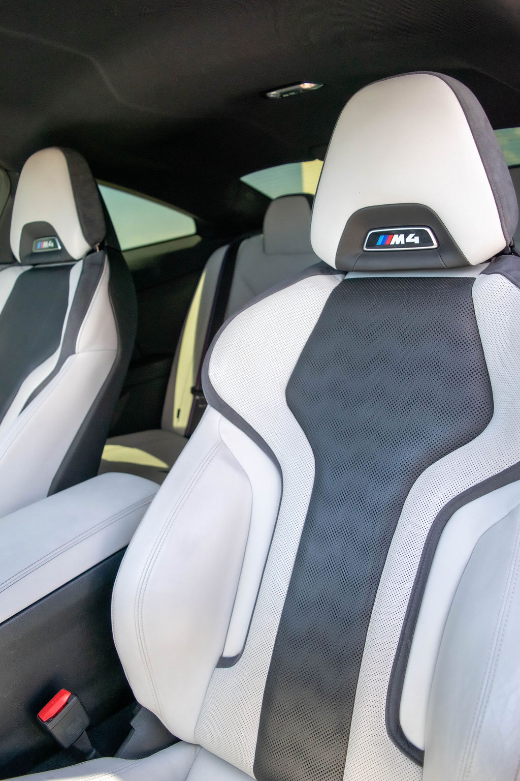 Grey BMW M4 Competition with RWD drivetrain, sports car rental in Orange County