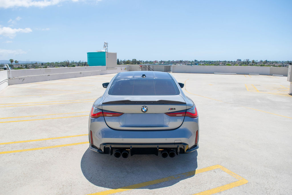 BMW M4 Competition finished in Grey, Black and White interior, rent in Orange County