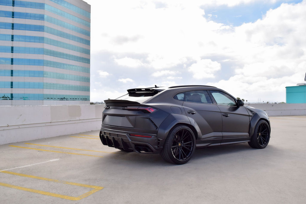 Satin Black Lamborghini Urus Widebody luxury SUV available across Orange County