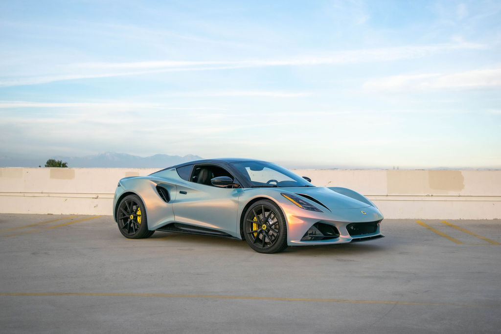 Multi-Color Lotus Emira V4 sports car for rent in Orange County