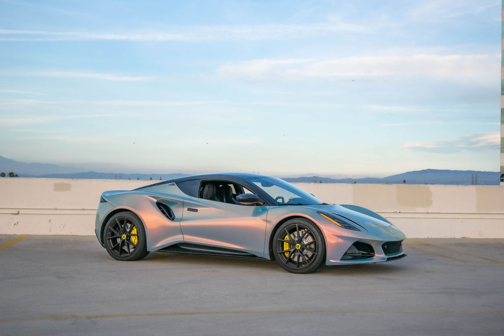 Multi-Color Lotus Emira V4 exotic car rental in Orange County