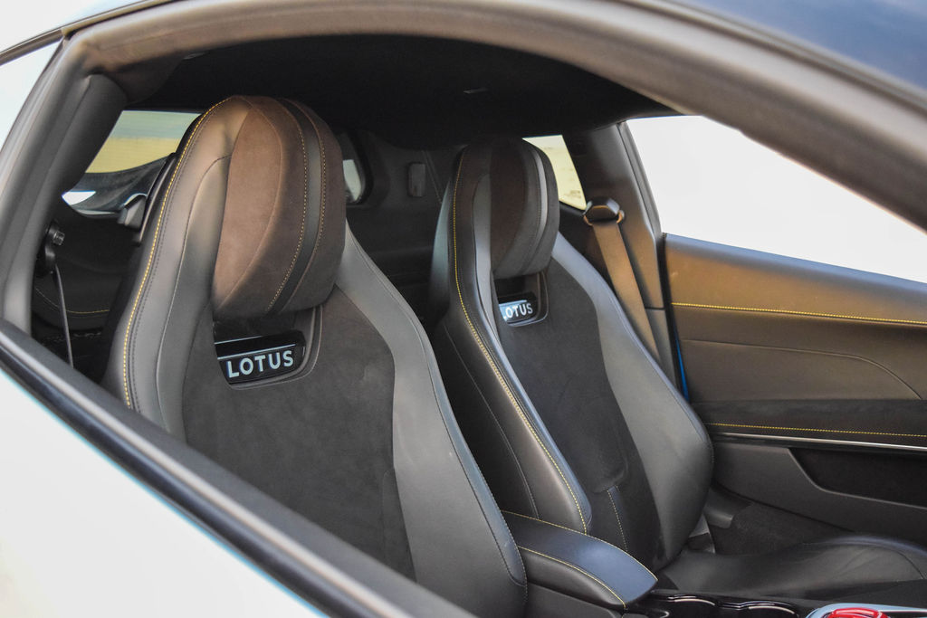 Multi-Color Lotus Emira V4 2 door sports car with Black interior