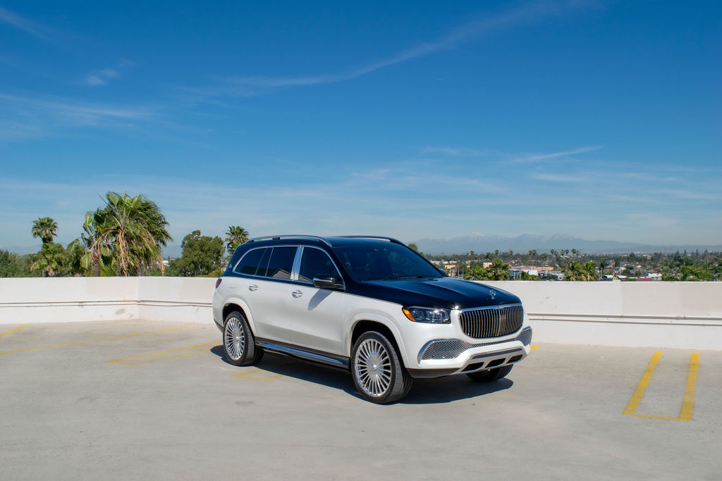 2-Tone Maybach GLS 600 luxury SUV for rent in Orange County