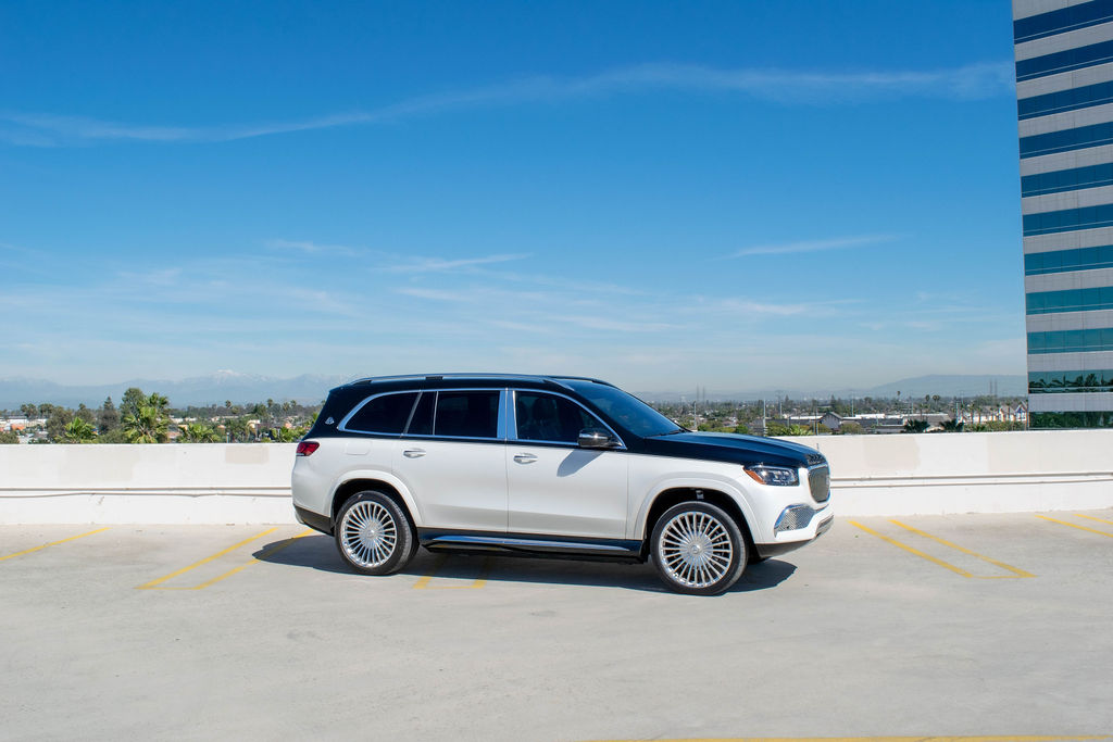 2-Tone Maybach GLS 600 AWD luxury SUV rental in Orange County