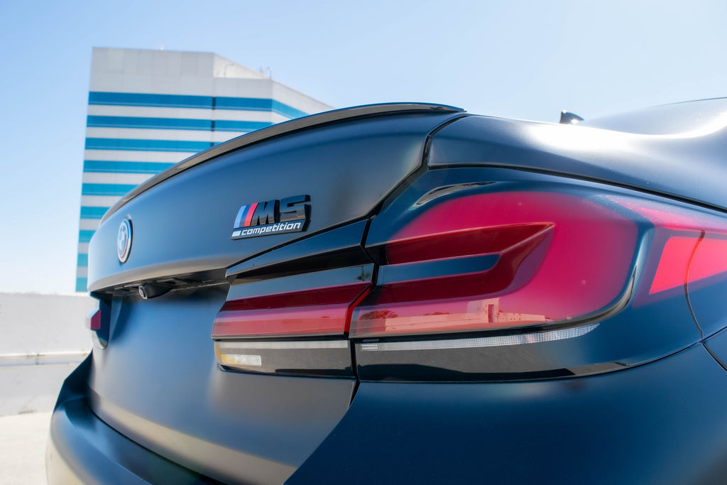 Black BMW M5 Competition AWD sports car, exotic rental in Orange County