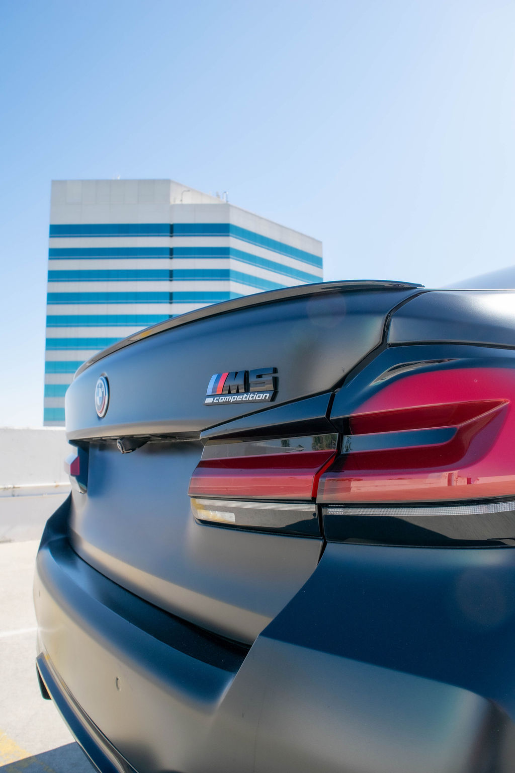 BMW M5 Competition finished in Black, Brown interior, rent in Orange County